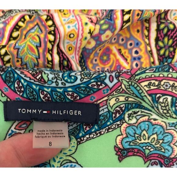 Tommy Hilfiger Women Paisley Boho Dress 8 Colorful Mod Festival Retro Resort‎ - Picture 2 of 10